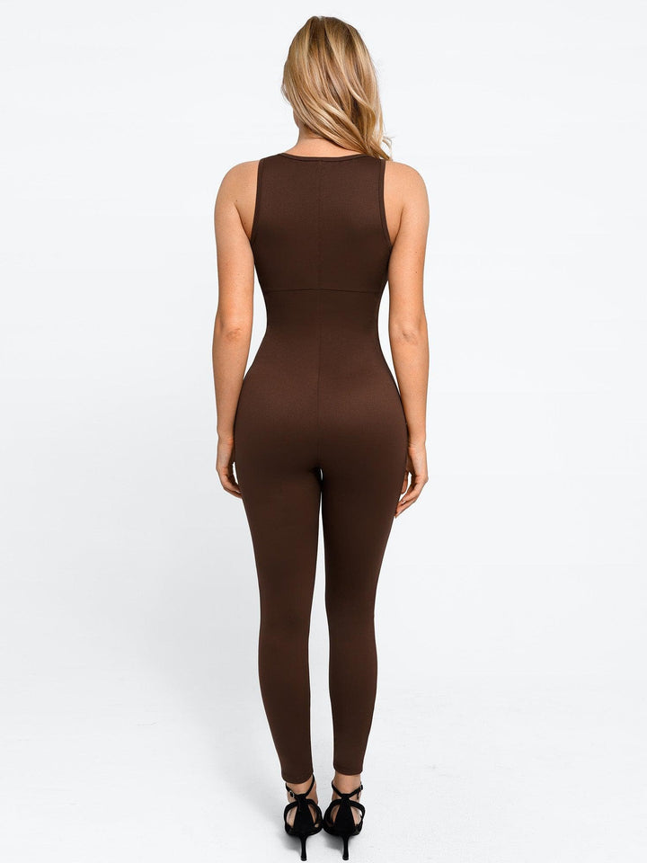 Zoë Ella™ | Shapewear Sleeveless Body-Sculpting Zip Front Jumpsuit