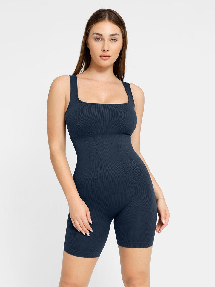 Zoë Ella™ | Shapewear Square Neck Tank Romper