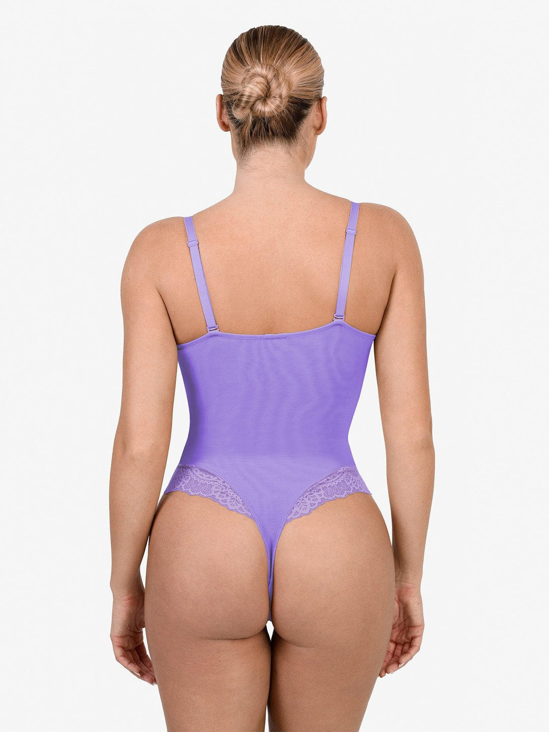 Zoë Ella™ | Shapewear Lace Deep V-Neck Sculpting Thong Bodysuit