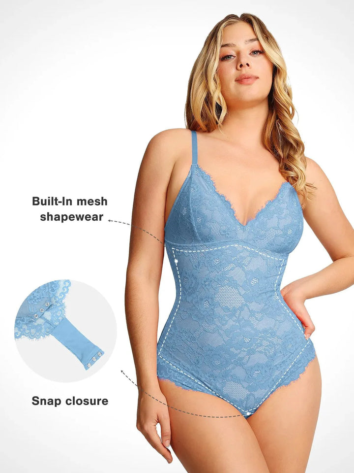 Zoë Ella™ | Shapewear Firm Control Smoothing Full Lace Thong Bodysuit