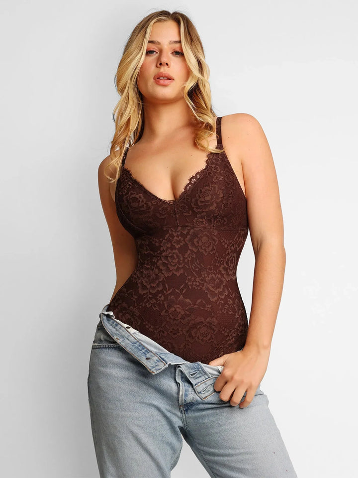 Zoë Ella™ | Shapewear Firm Control Smoothing Full Lace Thong Bodysuit