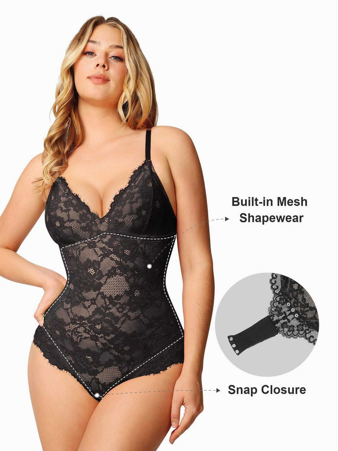 Zoë Ella™ | Shapewear Firm Control Smoothing Full Lace Thong Bodysuit