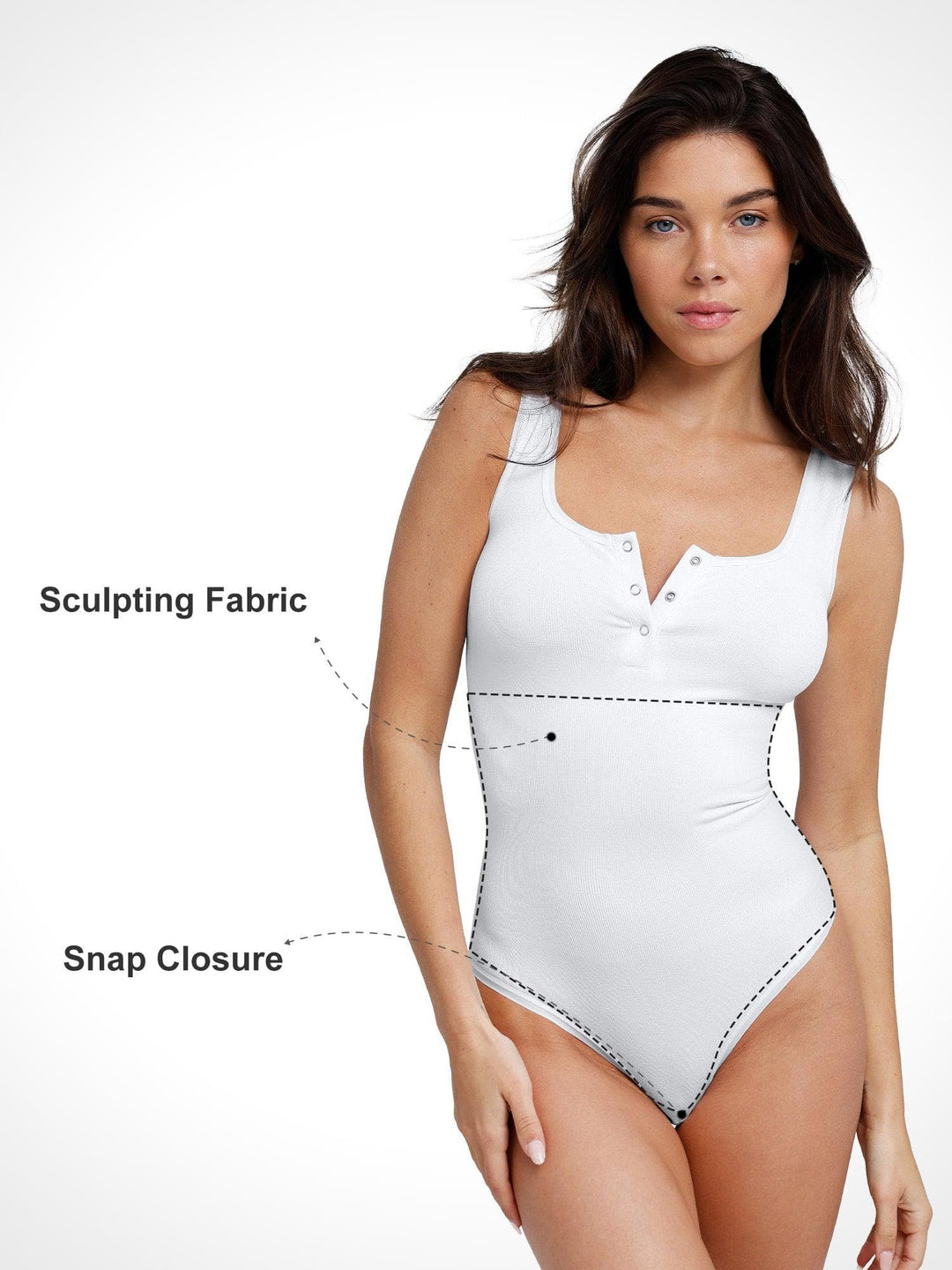 Zoë Ella™ | Shapewear Seamless Modal Henley Tank Bodysuit