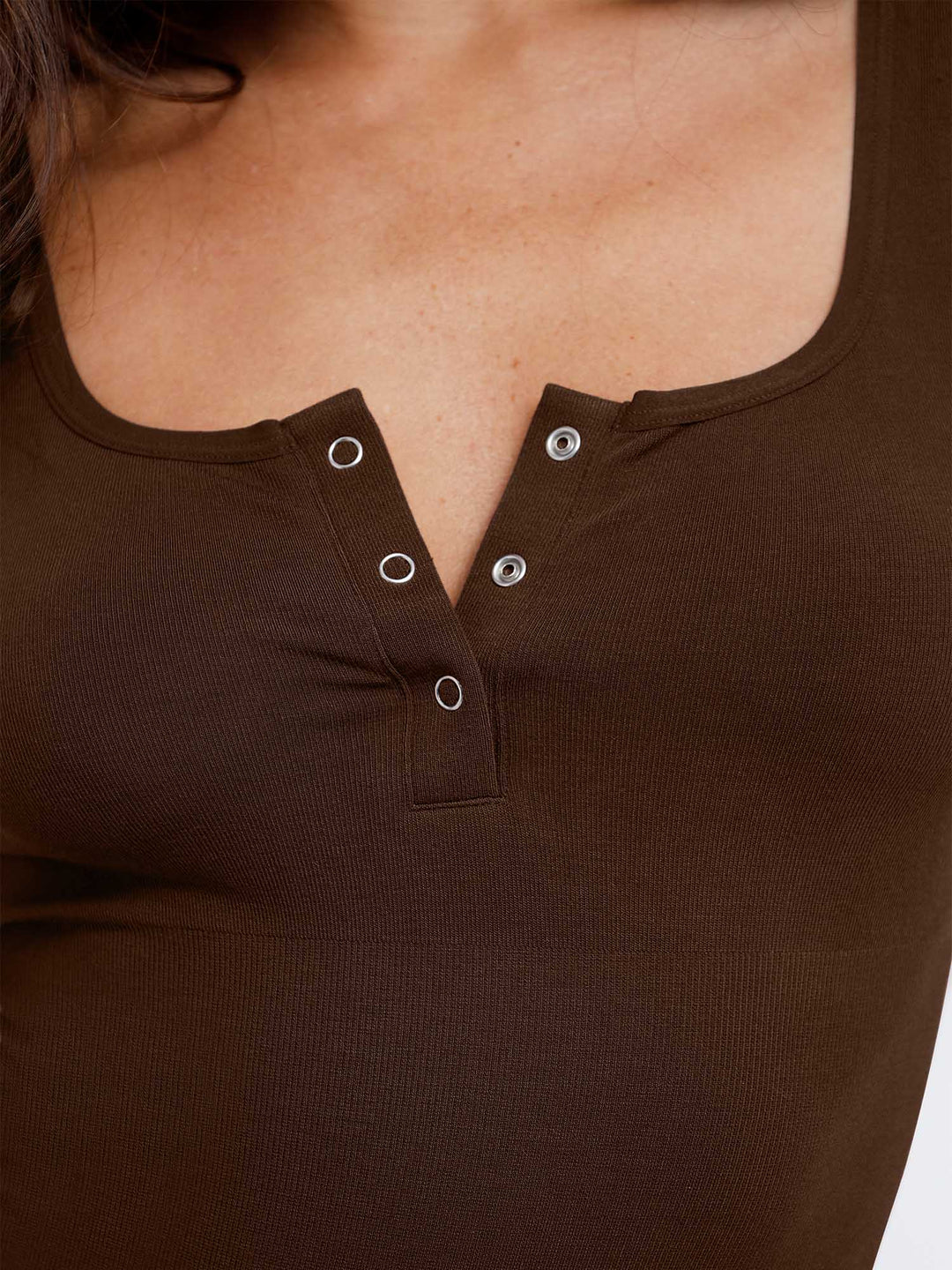 Zoë Ella™ | Shapewear Seamless Modal Henley Tank Bodysuit