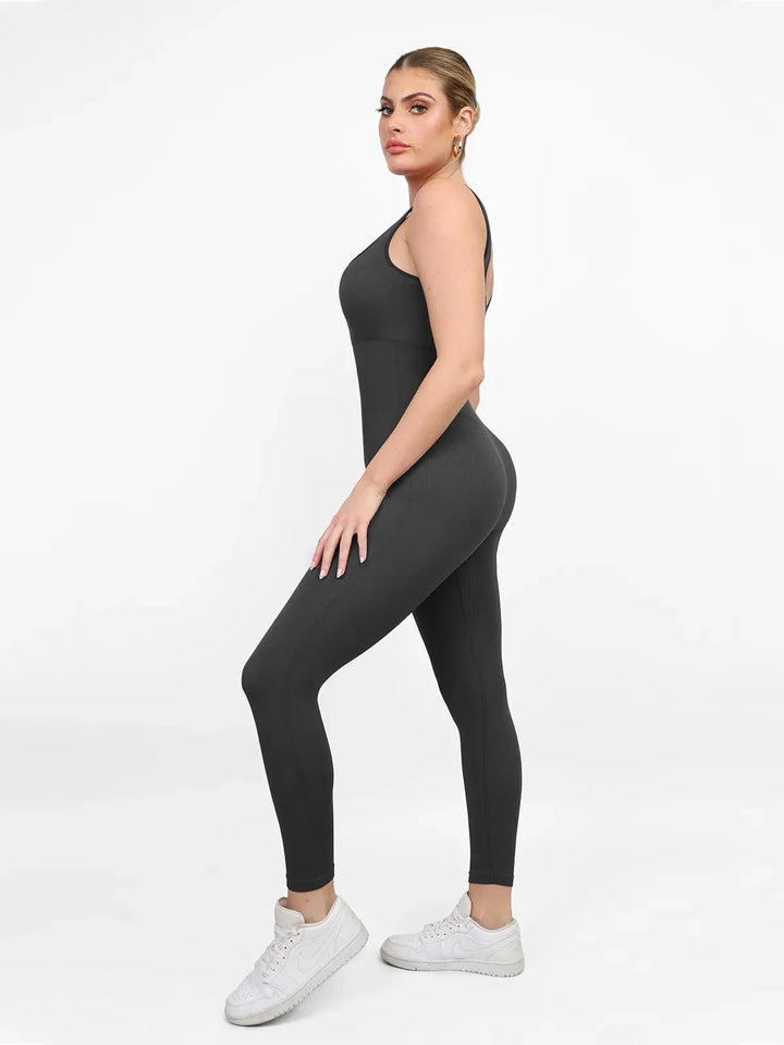 Zoë Ella™ | Shapewear Seamless Square Neck Tank Workout Jumpsuit