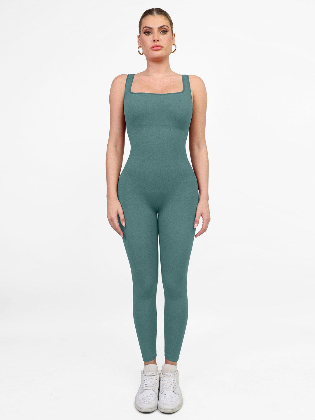 Zoë Ella™ | Shapewear Seamless Square Neck Tank Workout Jumpsuit