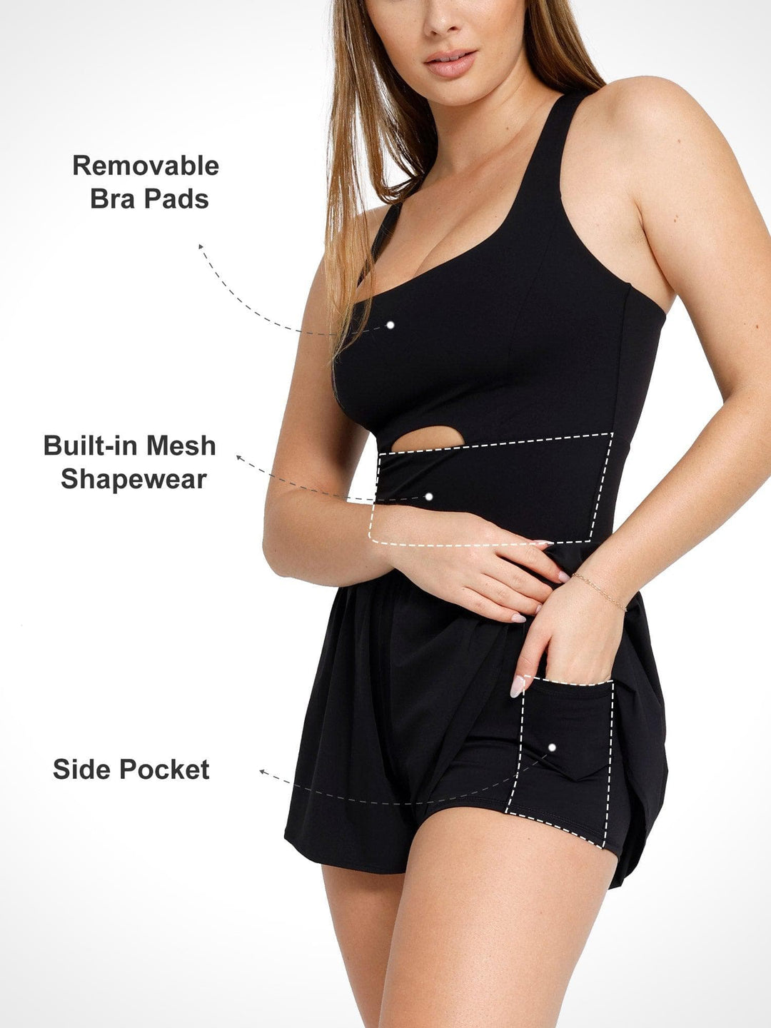 Zoë Ella™ | Shapewear Pet Hair Resistant Sculpting Workout Romper