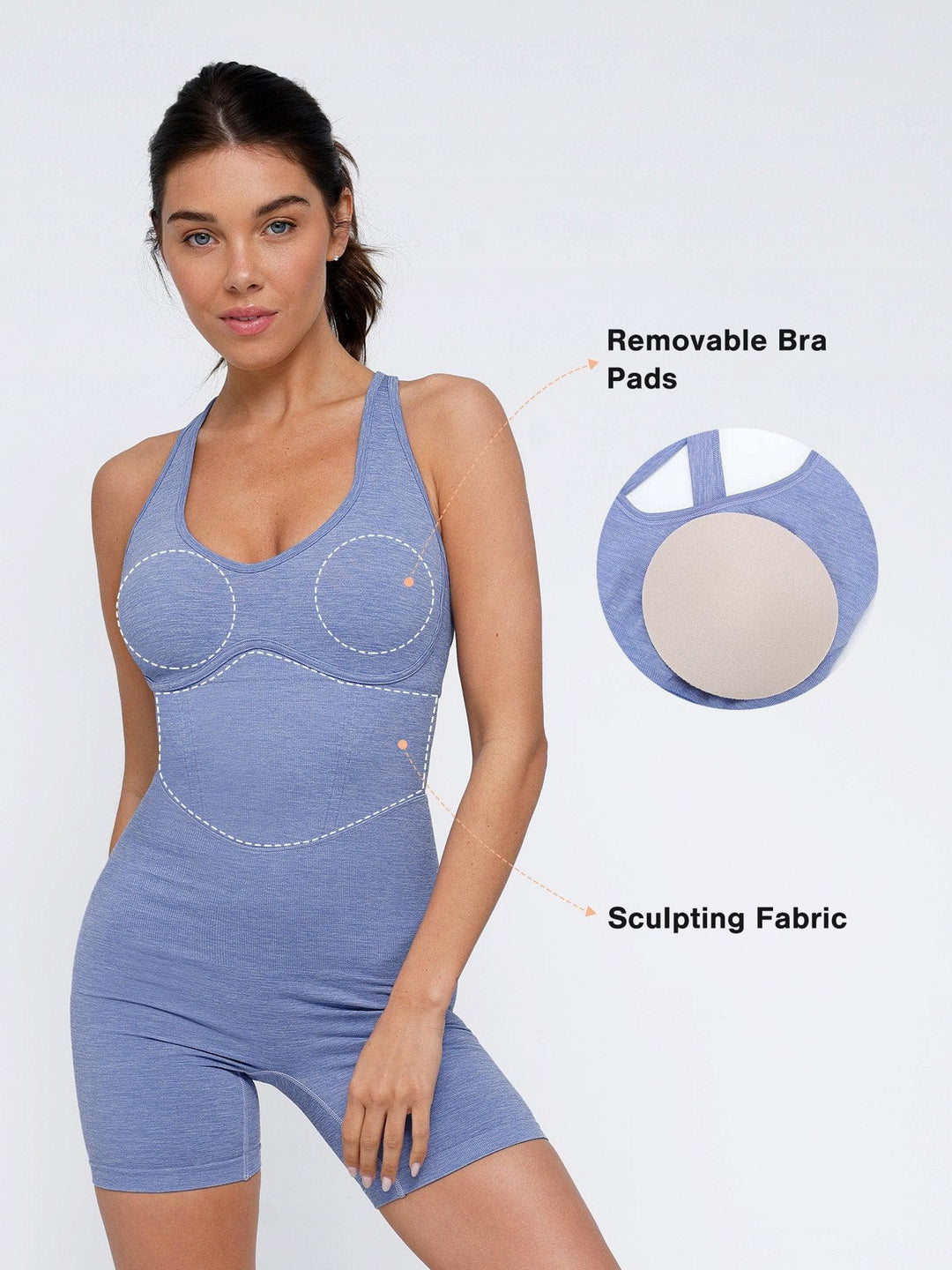 Zoë Ella™ | Shapewear Seamless Sport Crossback Romper