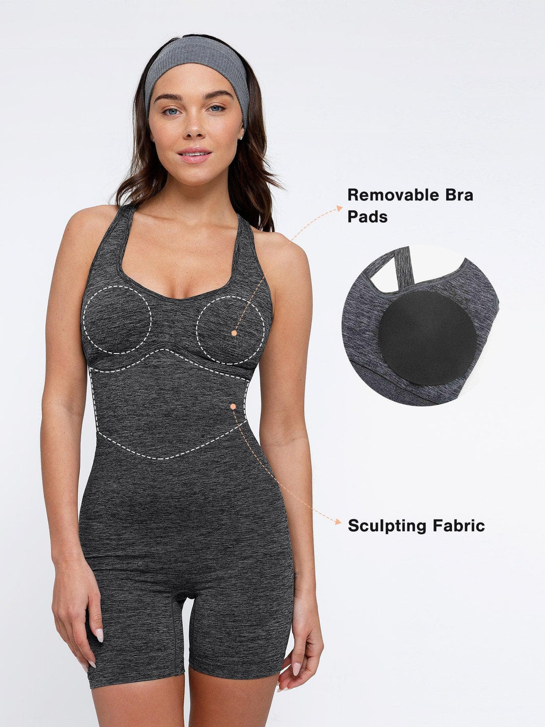 Zoë Ella™ | Shapewear Seamless Sport Crossback Romper