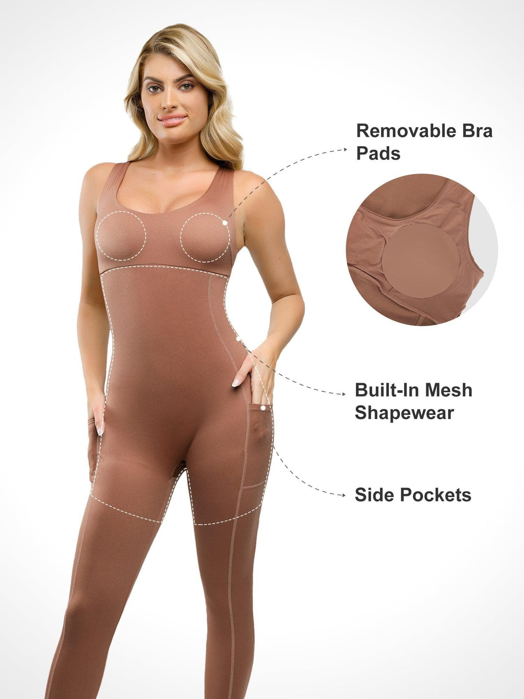 Zoë Ella™ | Shapewear U-Neck Thigh Slimming Butt Lift Jumpsuit