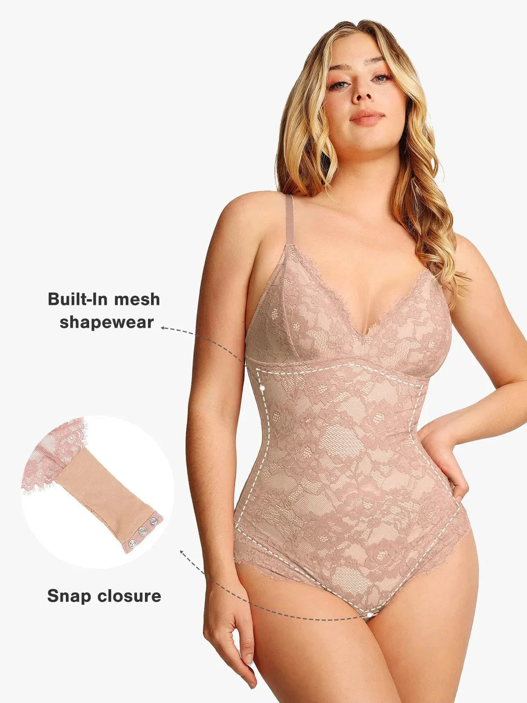 Zoë Ella™ | Shapewear Firm Control Smoothing Full Lace Thong Bodysuit