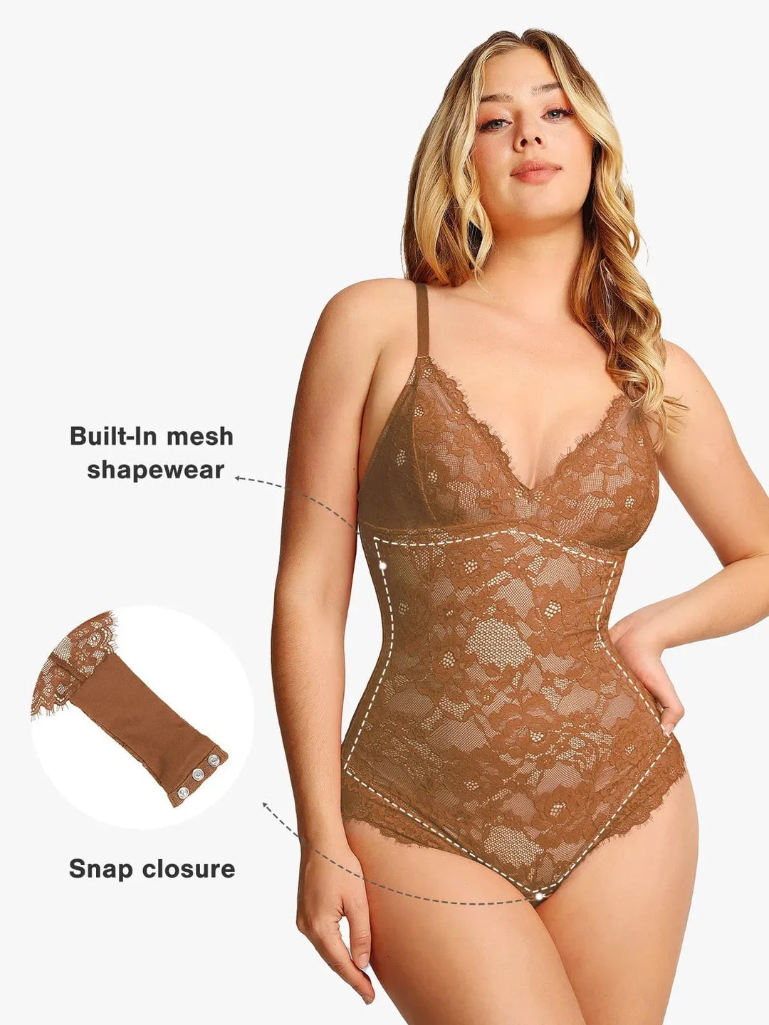 Zoë Ella™ | Shapewear Firm Control Smoothing Full Lace Thong Bodysuit