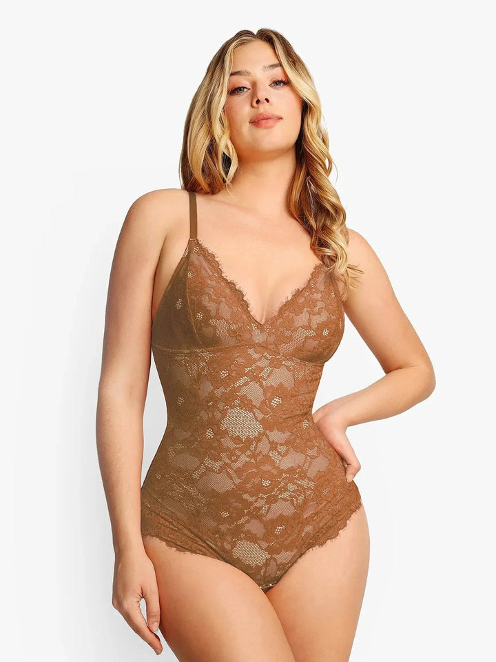 Zoë Ella™ | Shapewear Firm Control Smoothing Full Lace Thong Bodysuit