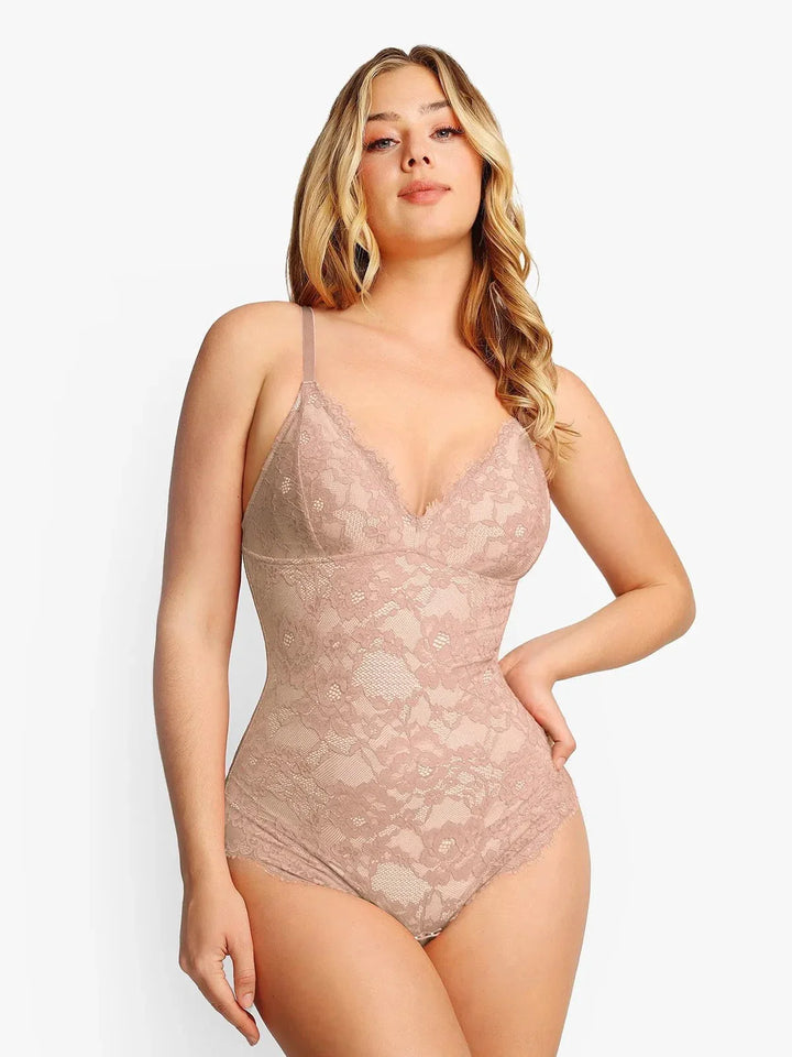 Zoë Ella™ | Shapewear Firm Control Smoothing Full Lace Thong Bodysuit
