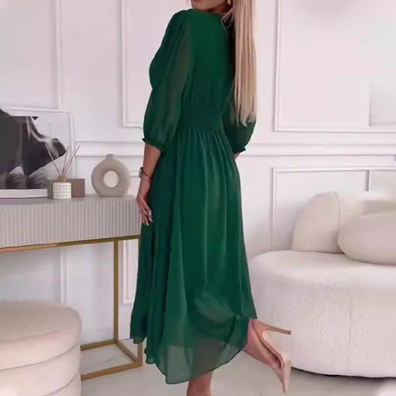 Zoë Ella™ | Chiffon V-Neck Dress