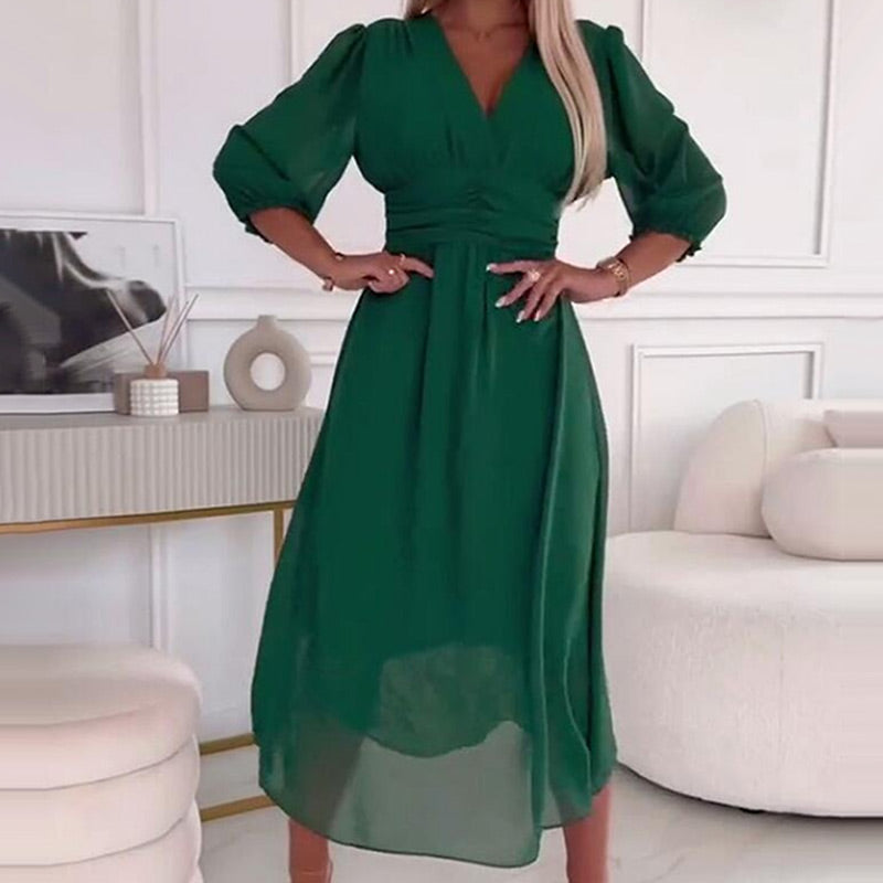 Zoë Ella™ | Chiffon V-Neck Dress