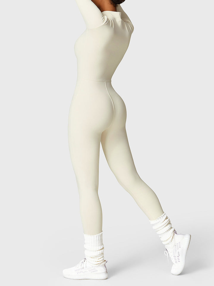 Zoë Ella™ |Belle Fleece Long Sleeve Zipper Jumpsuit